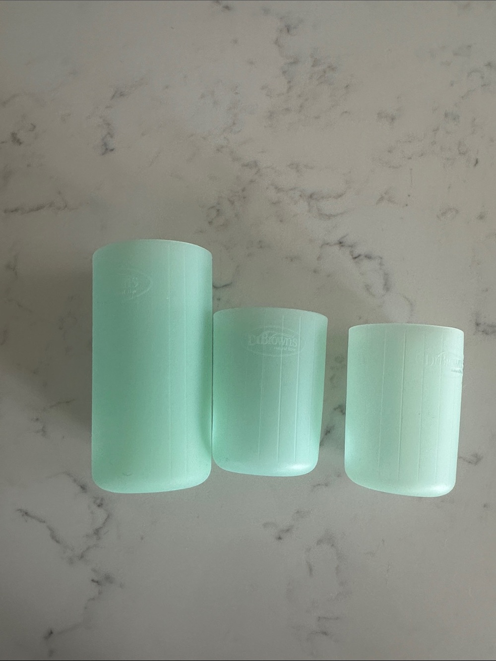 Set of 3 Dr Browns silicon sleeves for glass bottles.